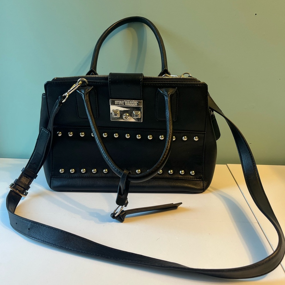 Steve Madden Black Studded Faux Leather Purse